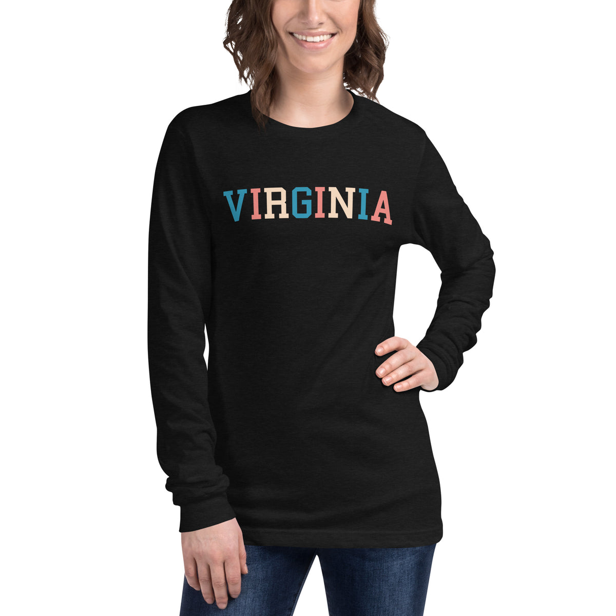 Virginia Campus Unisex Long Sleeve Tee (RWB Pastel)