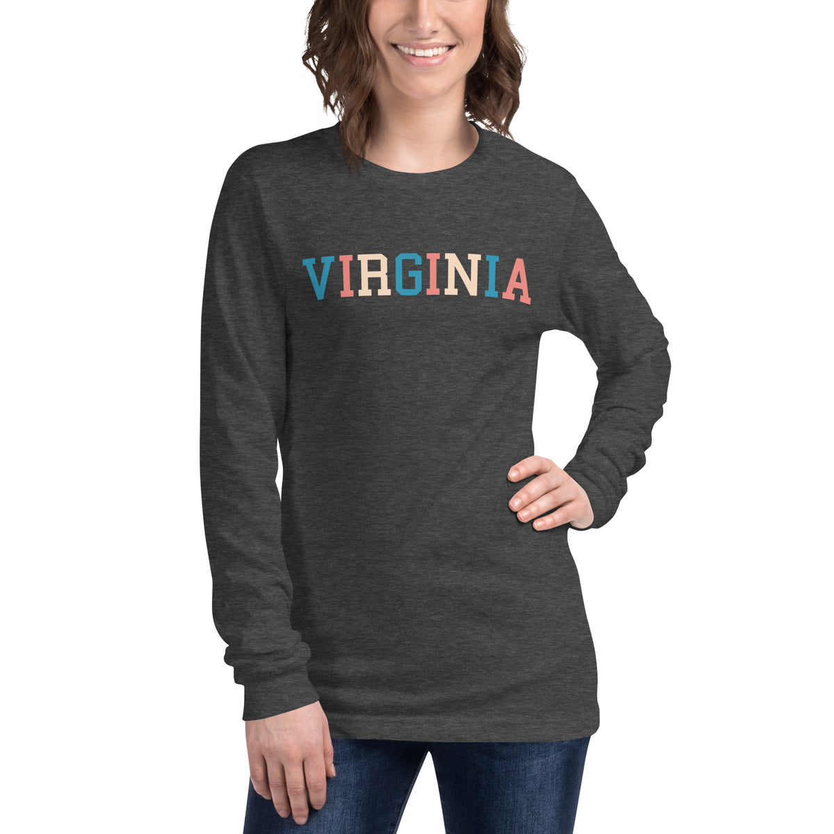 Virginia Campus Unisex Long Sleeve Tee (RWB Pastel)