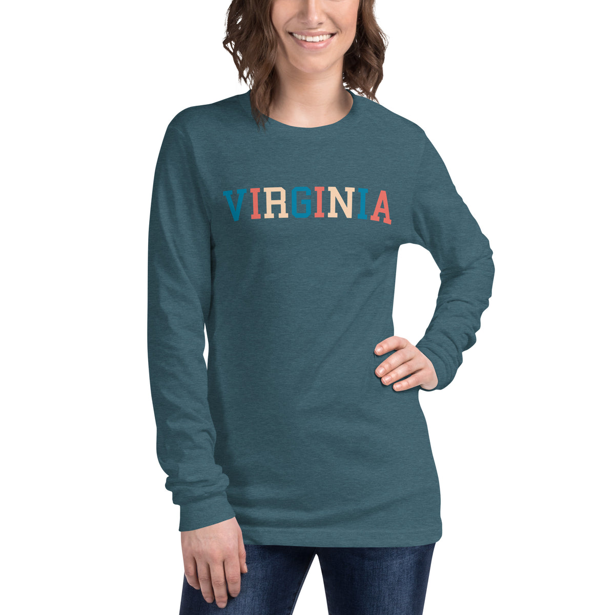 Virginia Campus Unisex Long Sleeve Tee (RWB Pastel)