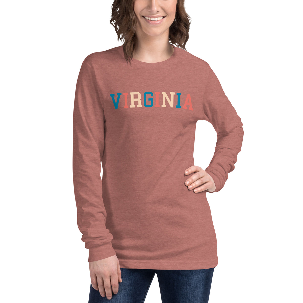 Virginia Campus Unisex Long Sleeve Tee (RWB Pastel)