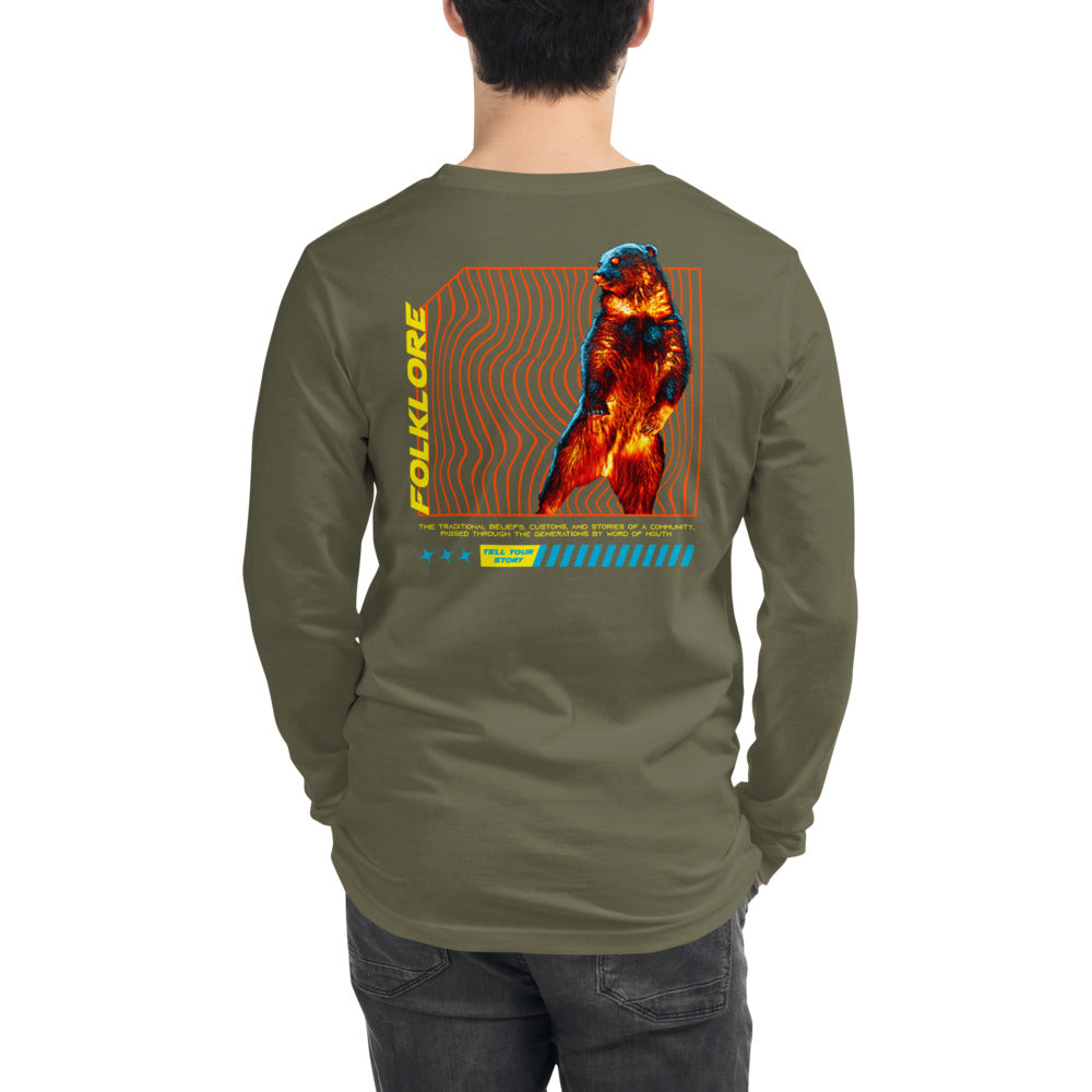 Streetwear Bear Unisex Dark Long Sleeve Tee