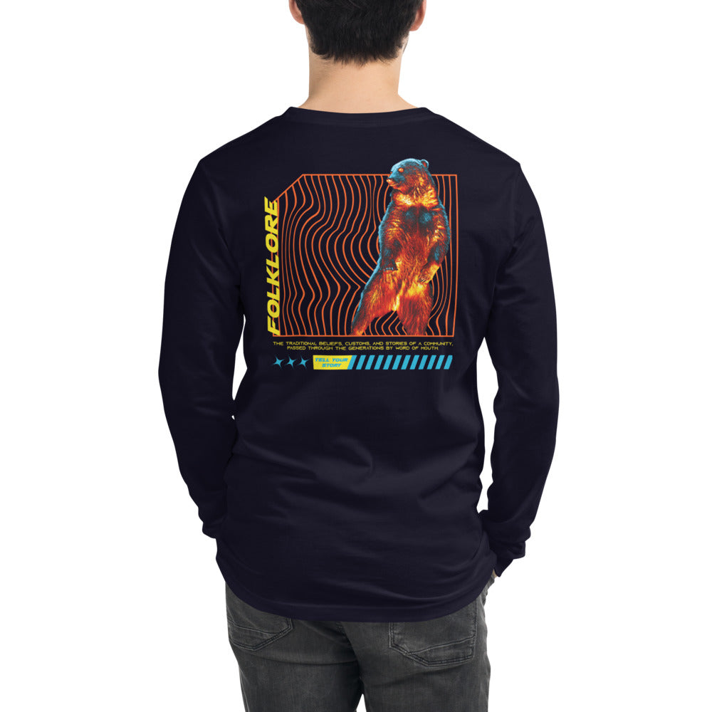 Streetwear Bear Unisex Dark Long Sleeve Tee