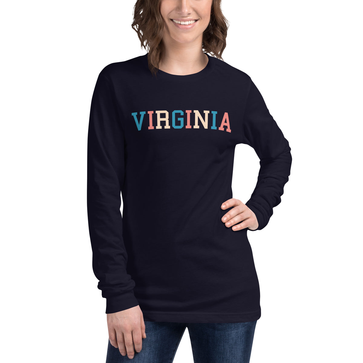 Virginia Campus Unisex Long Sleeve Tee (RWB Pastel)
