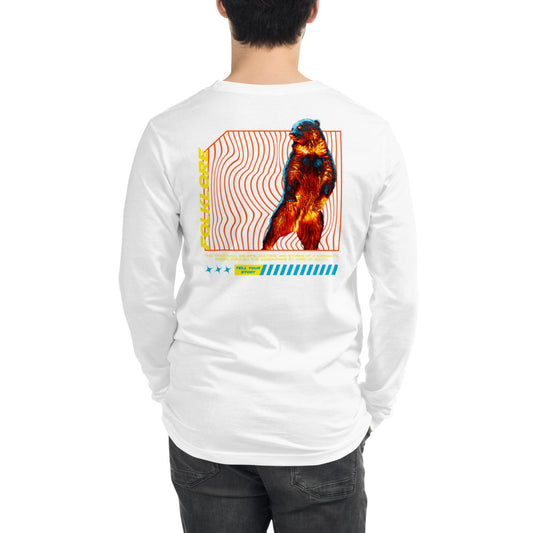 Streetwear Bear Unisex White Long Sleeve Tee