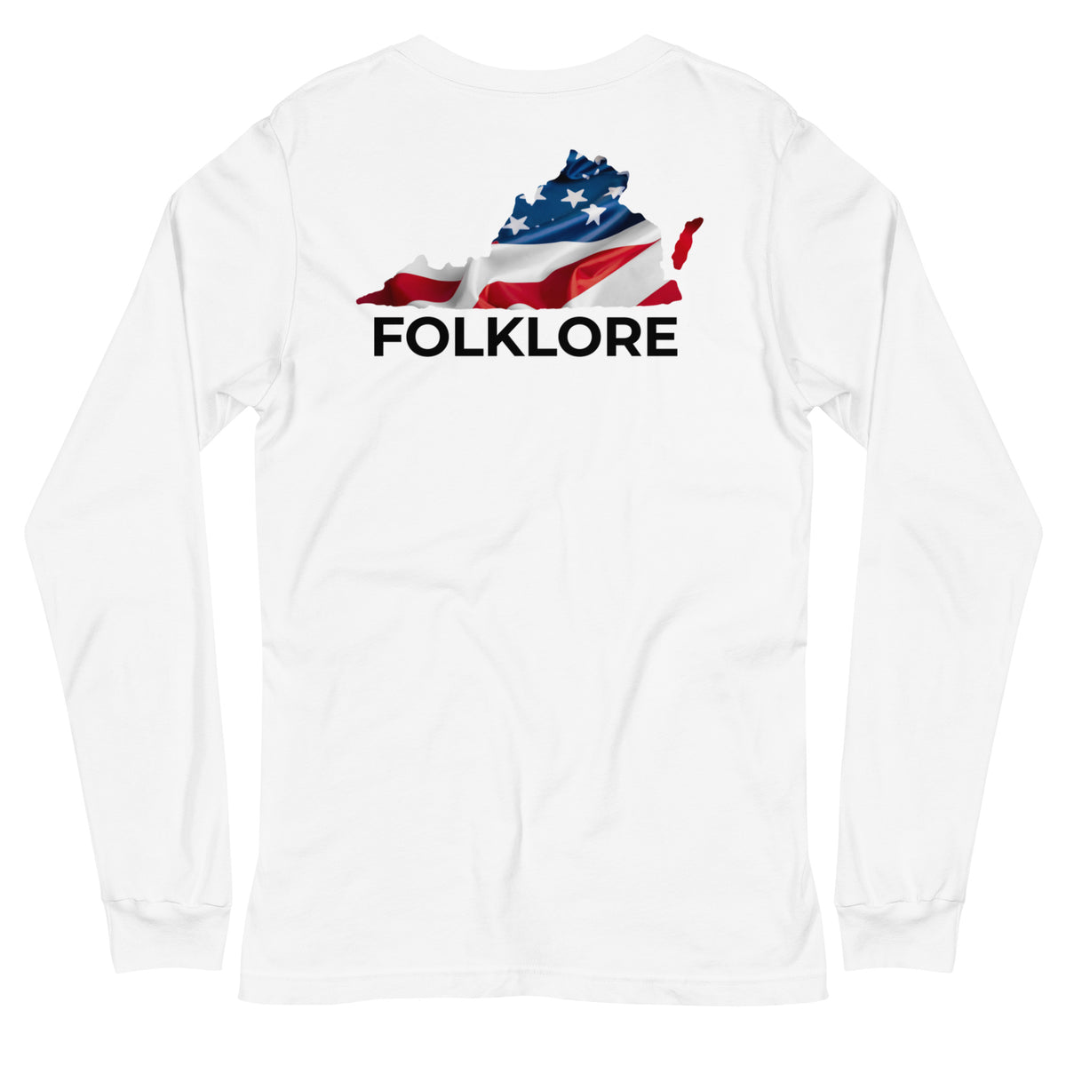 VA American Flag Long Sleeve Tee (White)