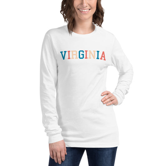 Virginia Campus Unisex Long Sleeve Tee (RWB Pastel)