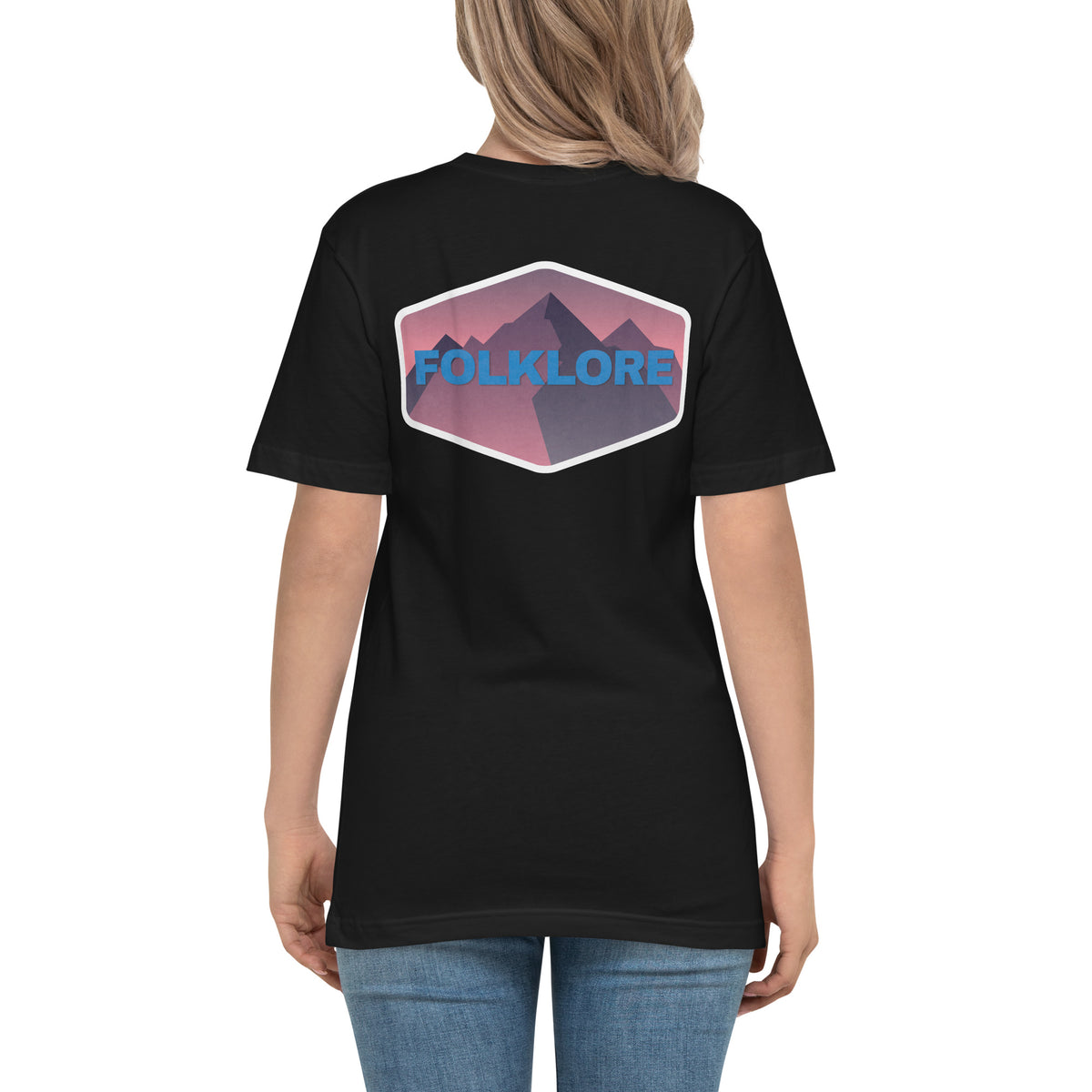 Outdoor Adventure Unisex Pocket Tee (Pink Mountains)