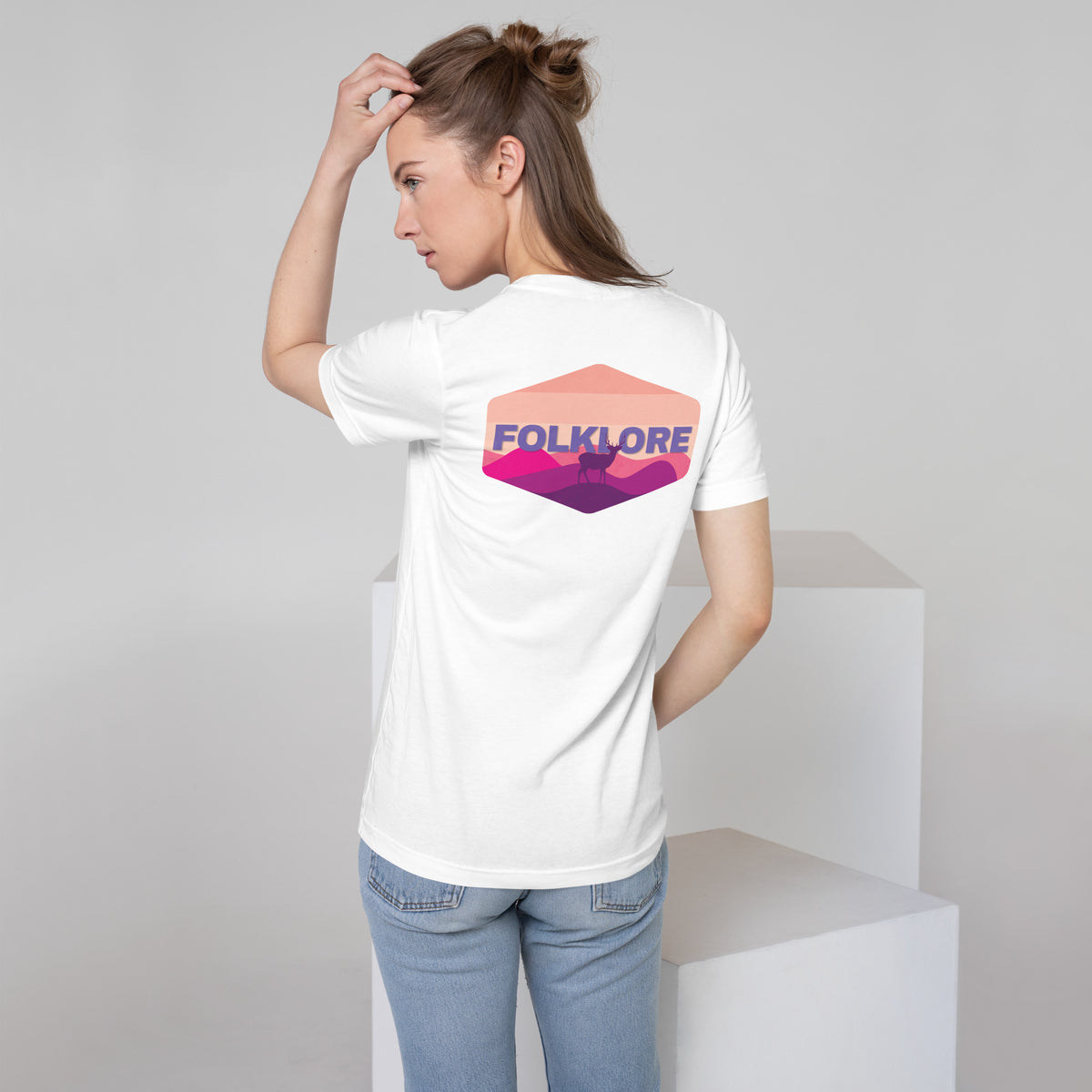 Outdoor Adventure Unisex Pocket Tee (Purple Reindeer)
