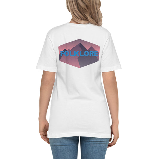 Outdoor Adventure Unisex Pocket Tee (Pink Mountains)