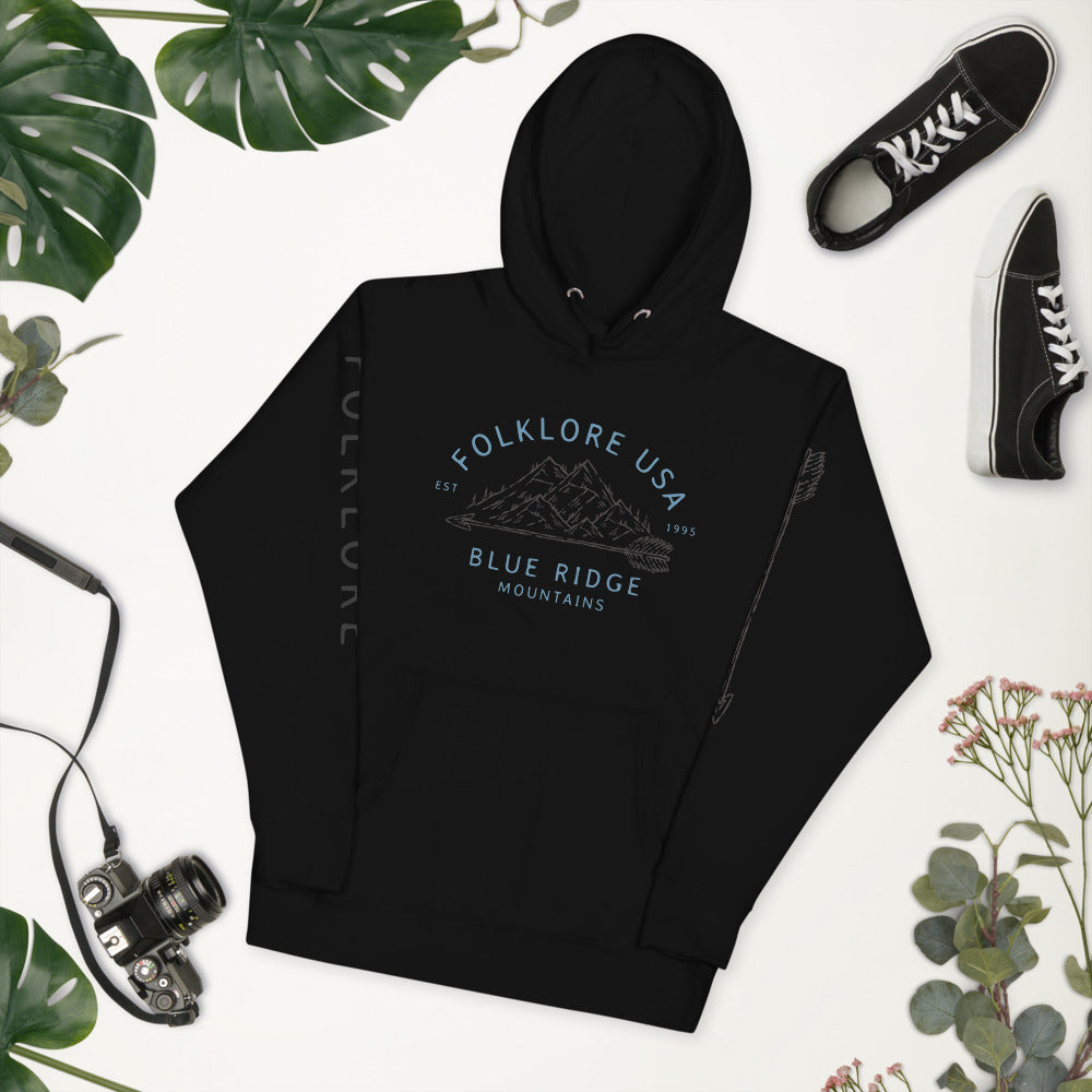 Blue Ridge Mountains Hoodie (Blue Text)