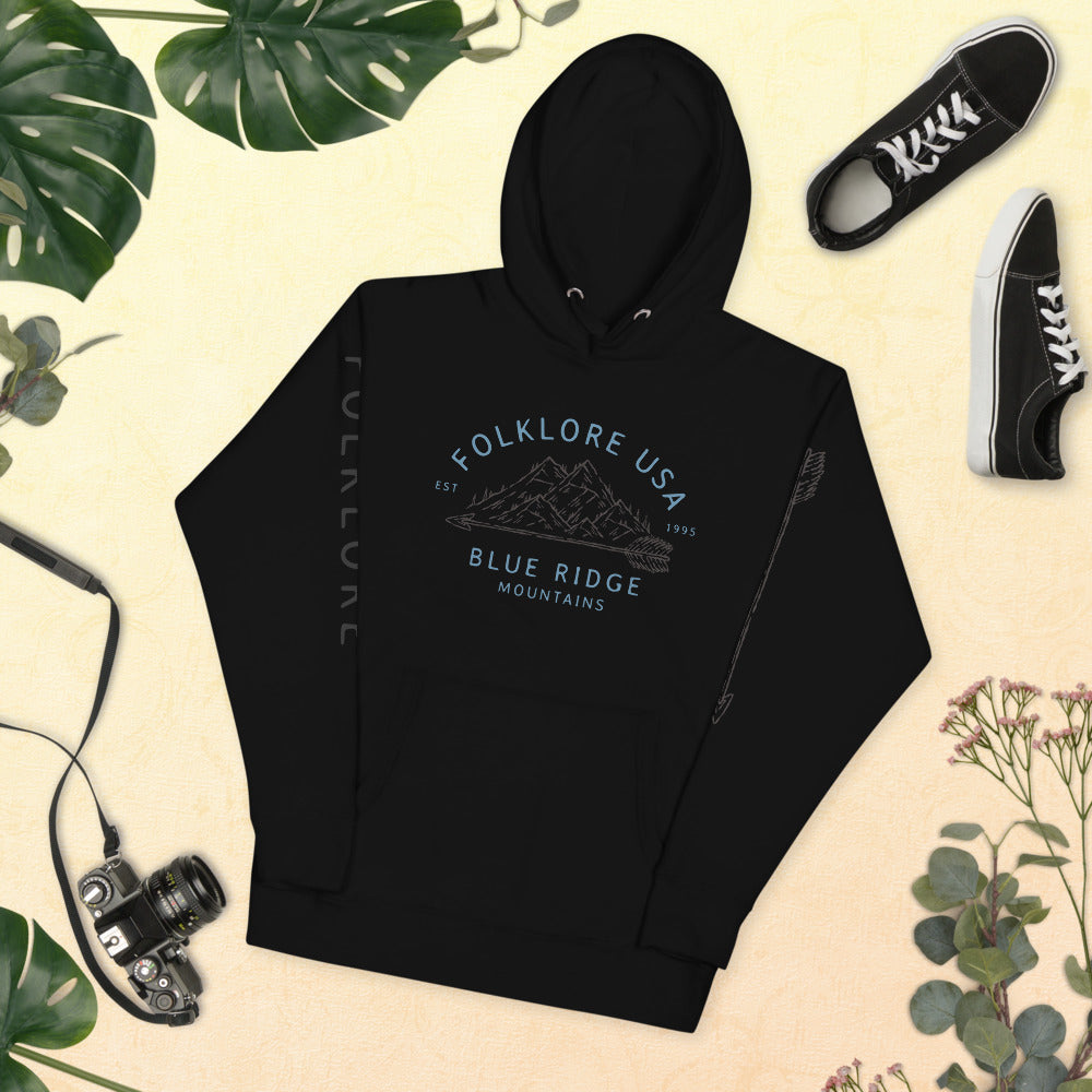 Blue Ridge Mountains Hoodie (Blue Text)