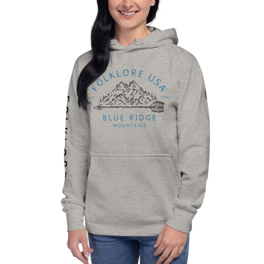 Blue Ridge Mountains Hoodie (Blue Text)