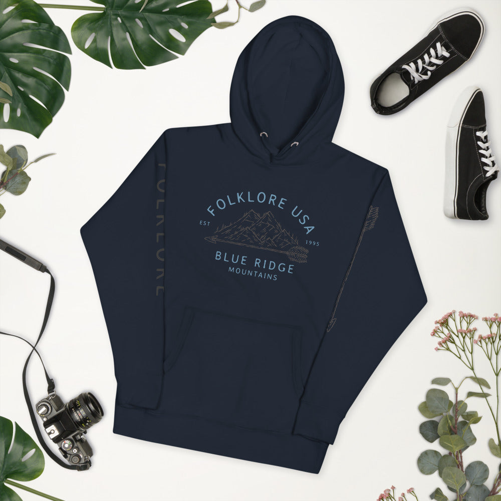 Blue Ridge Mountains Hoodie (Blue Text)