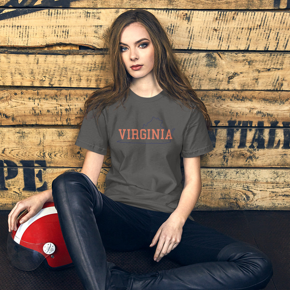 Virginia State Orange & Blue Unisex Tee
