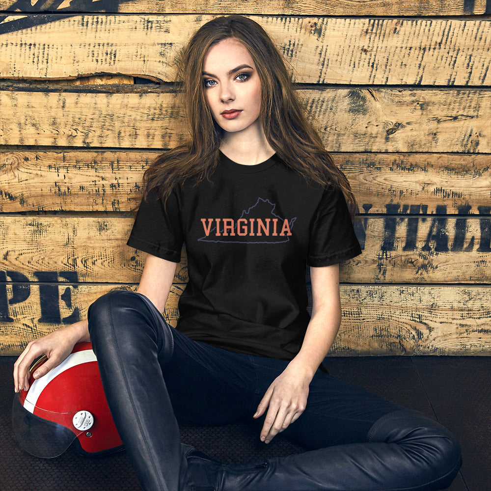 Virginia State Orange & Blue Unisex Tee