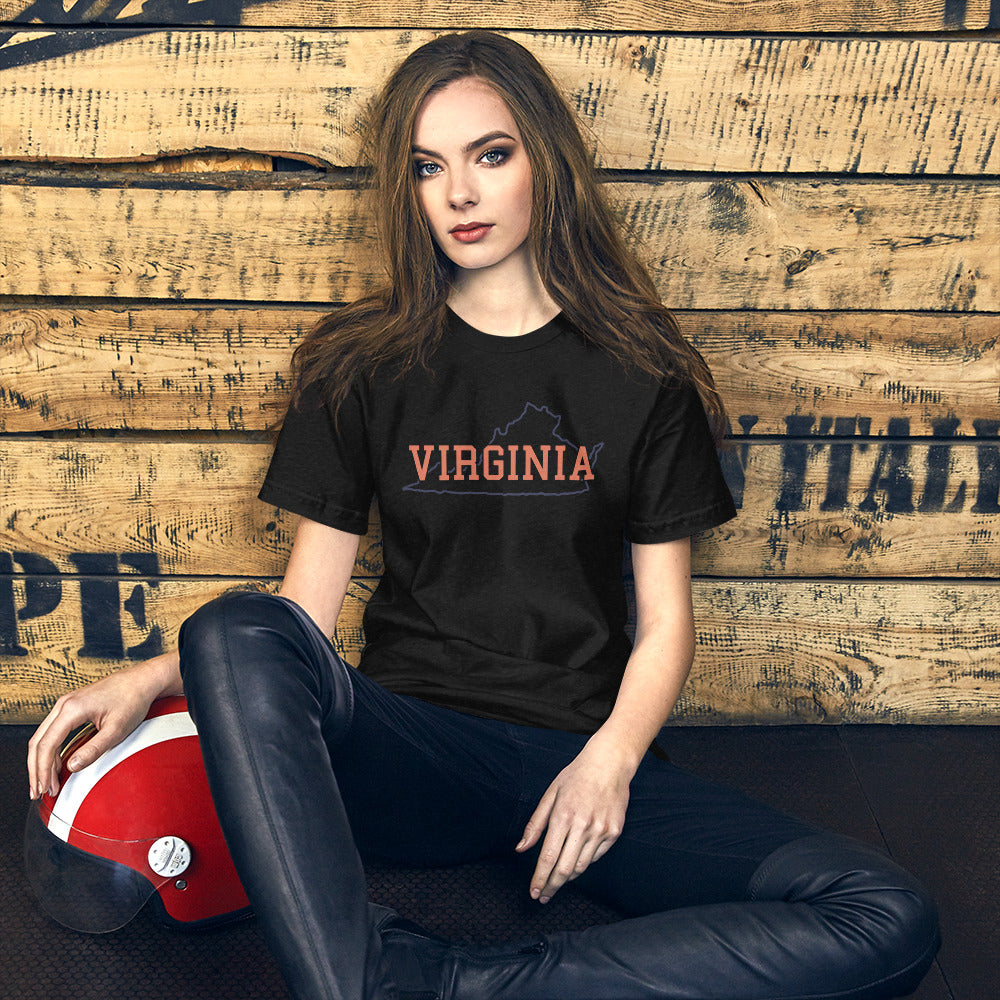 Virginia State Orange & Blue Unisex Tee