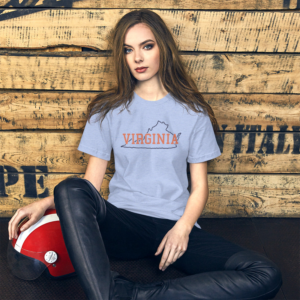 Virginia State Orange & Blue Unisex Tee
