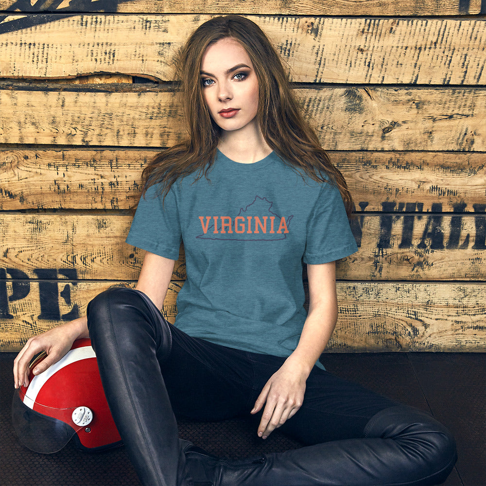 Virginia State Orange & Blue Unisex Tee