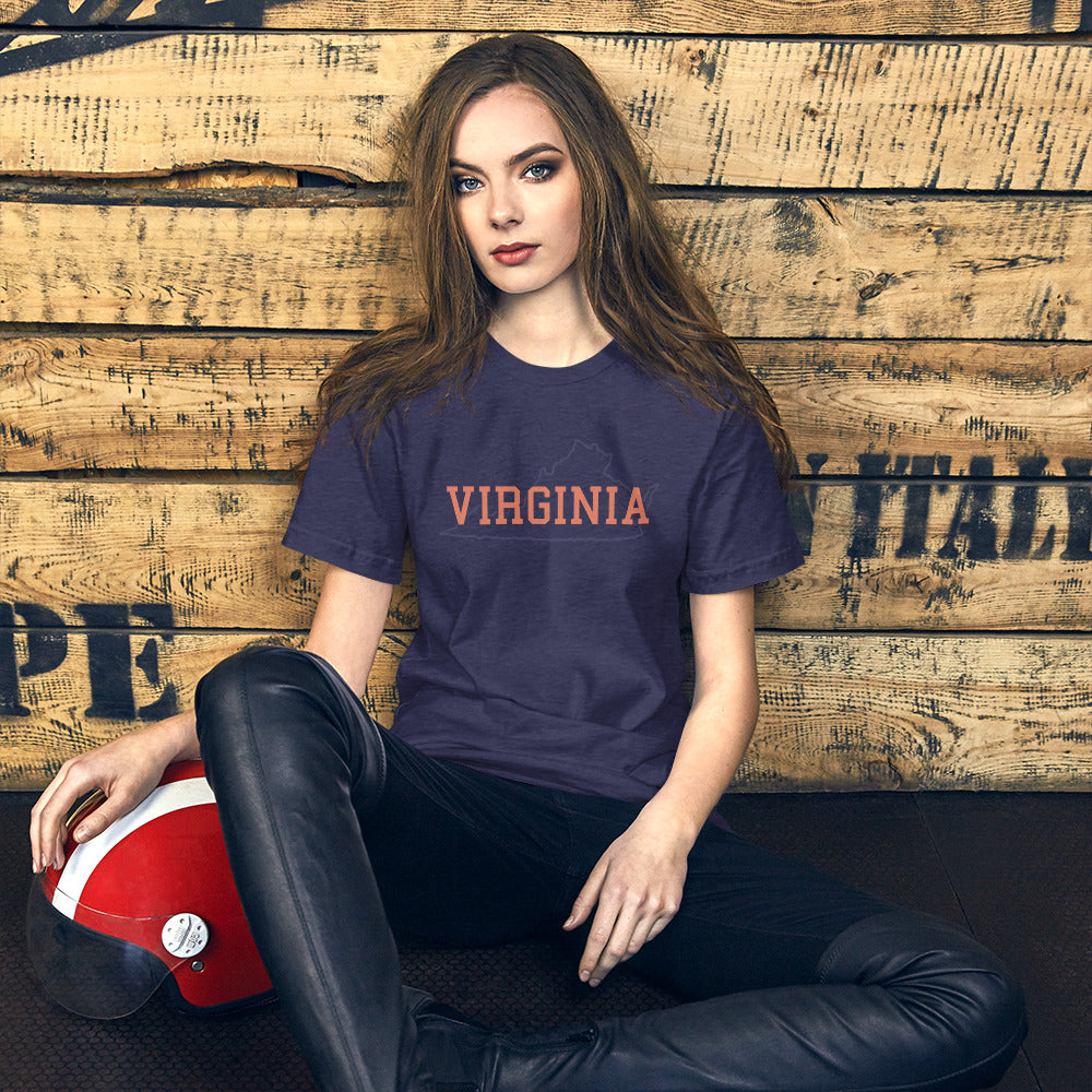 Virginia State Orange & Blue Unisex Tee