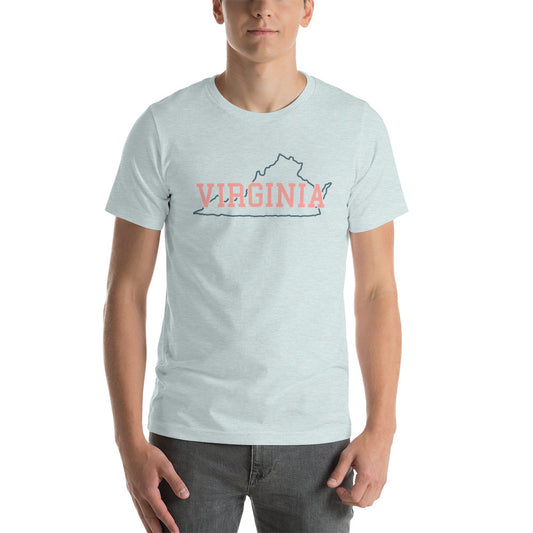 Virginia State Pastel Pink Unisex Tee