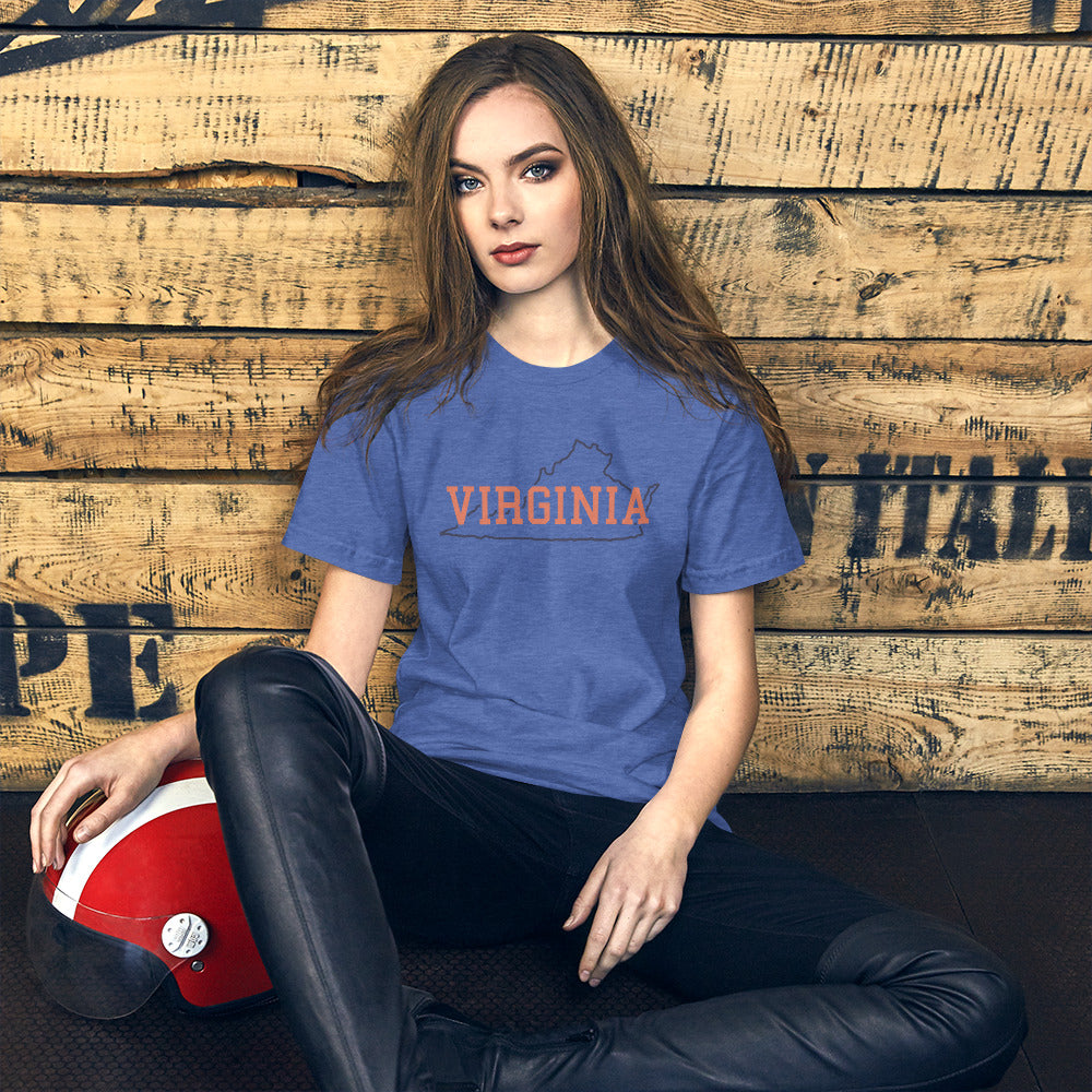 Virginia State Orange & Blue Unisex Tee