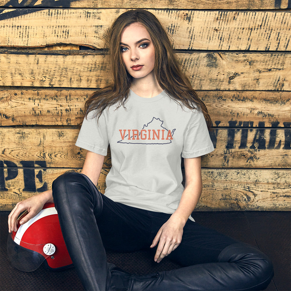 Virginia State Orange & Blue Unisex Tee
