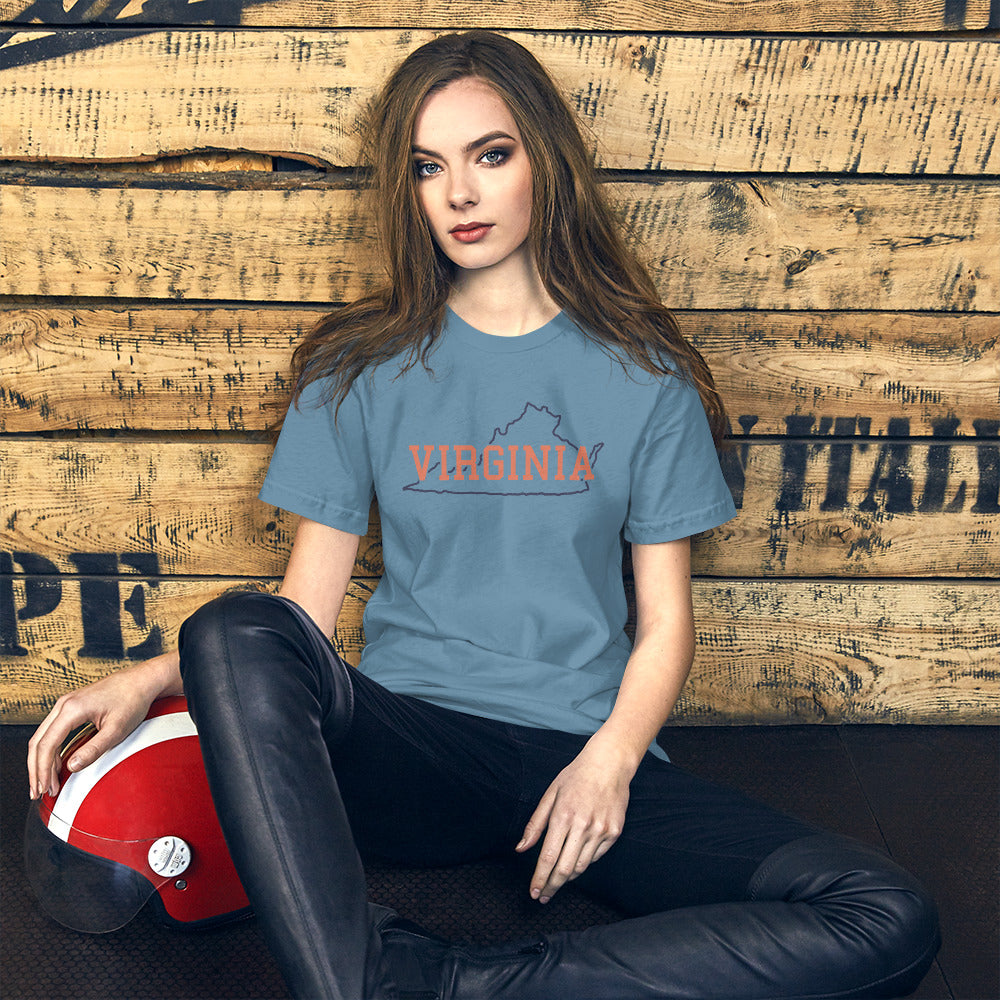 Virginia State Orange & Blue Unisex Tee