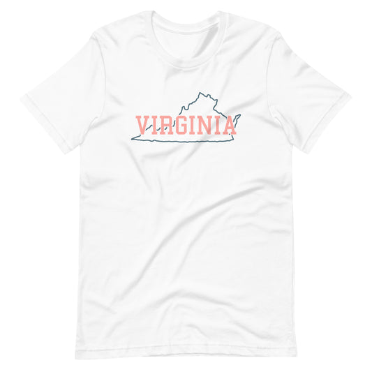 Virginia State Pastel Pink Unisex Tee